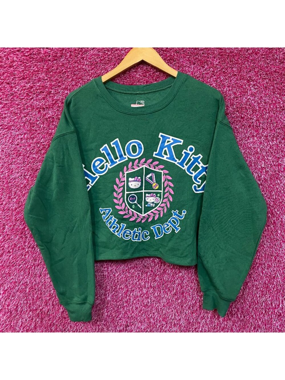 Hello Kitty Athletic Dept Crop Top Sweater size Large